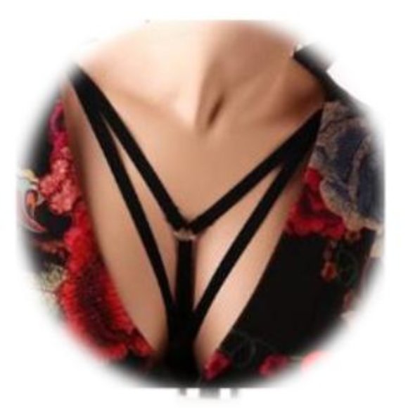 None Other - Women Strappy Harness Bra Crop Top Body Cage Penta
